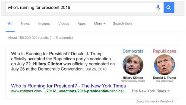 who is running for president 2016 SEO google search