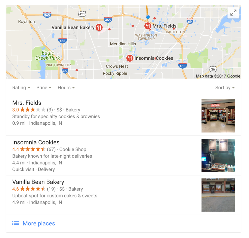 local search results