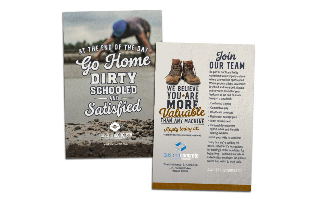 Custom Concrete Employee Recruitment Postcard